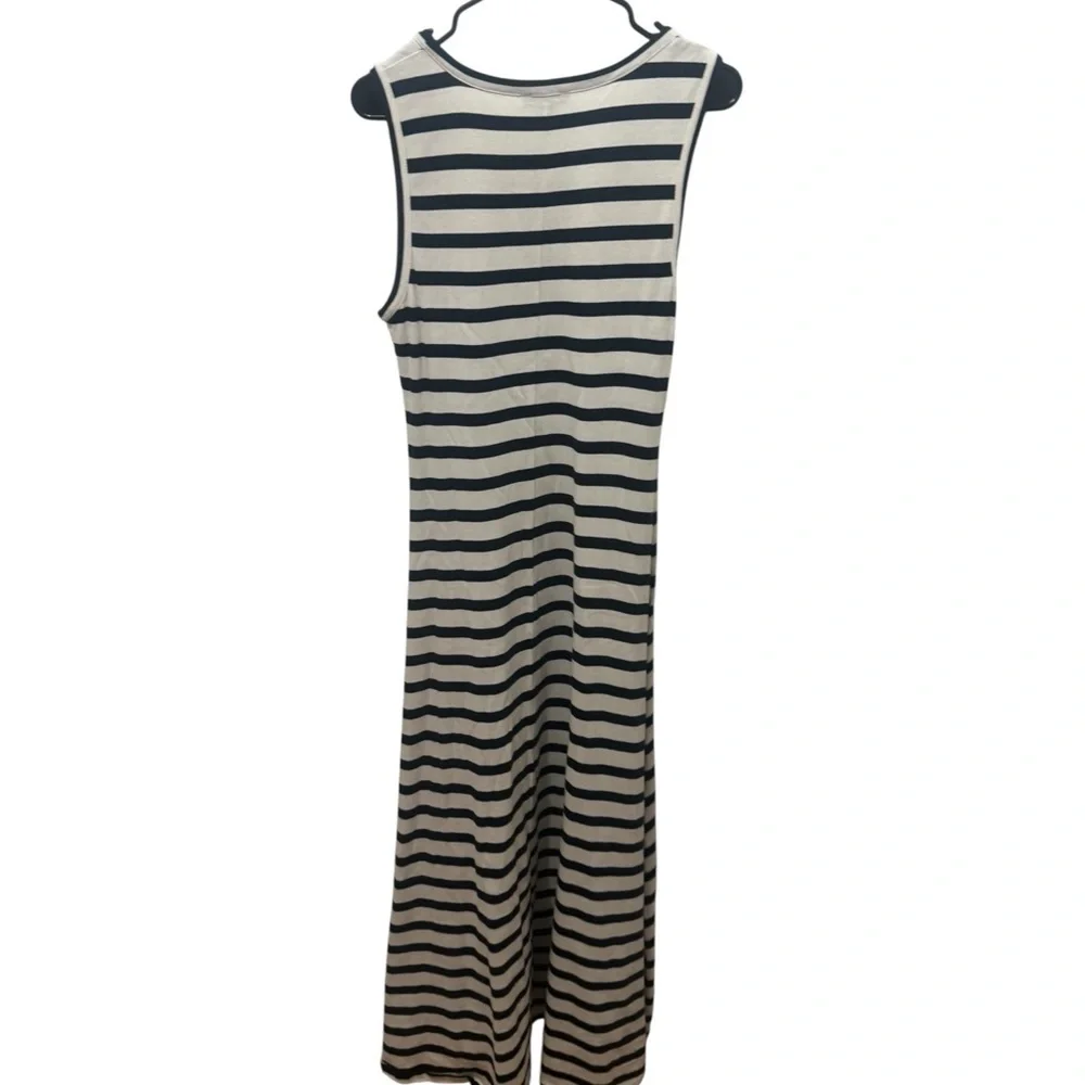 J. Crew Navy And White Striped Sleeveless Maxi Dress Size Small